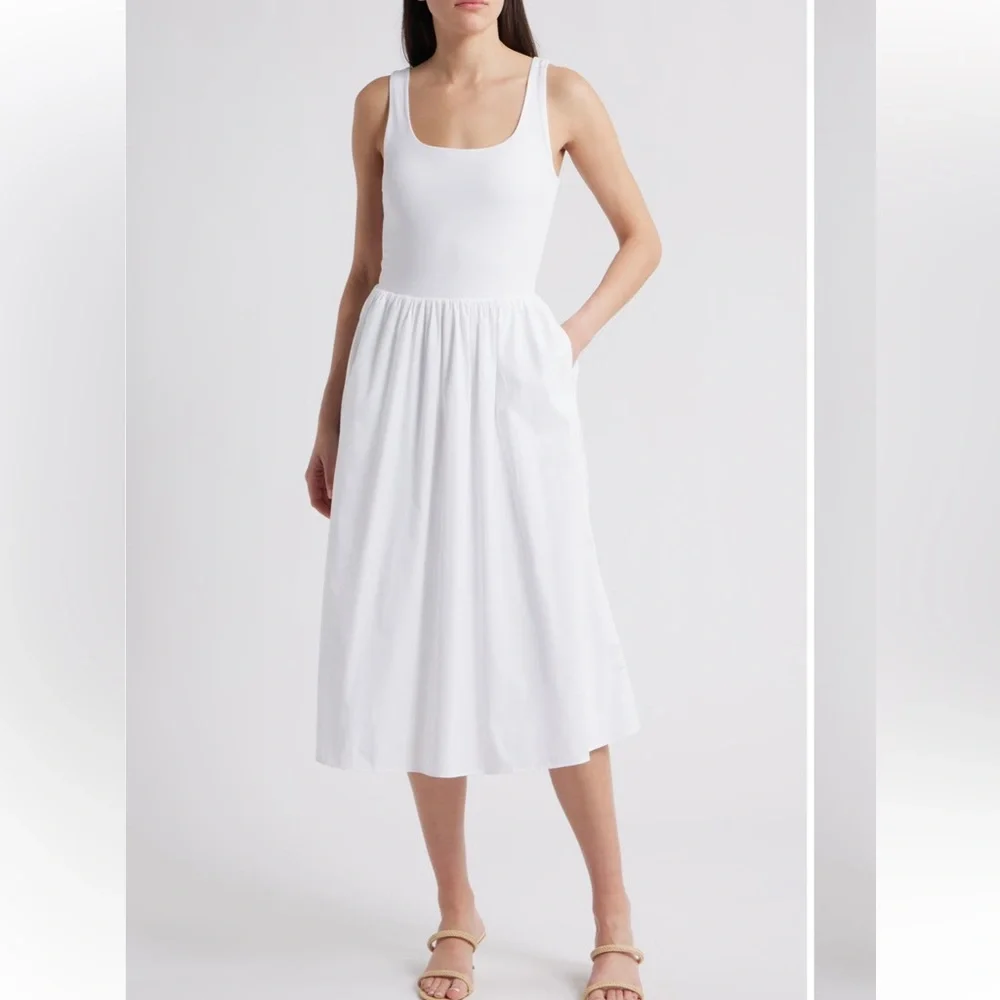 SPANX NEW Spanxsmooth jersey mixed media midi dress - Picture 1 of 9